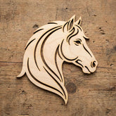 horse head wooden cutouts for painting