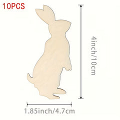 unfinished wooden rabbit shapes