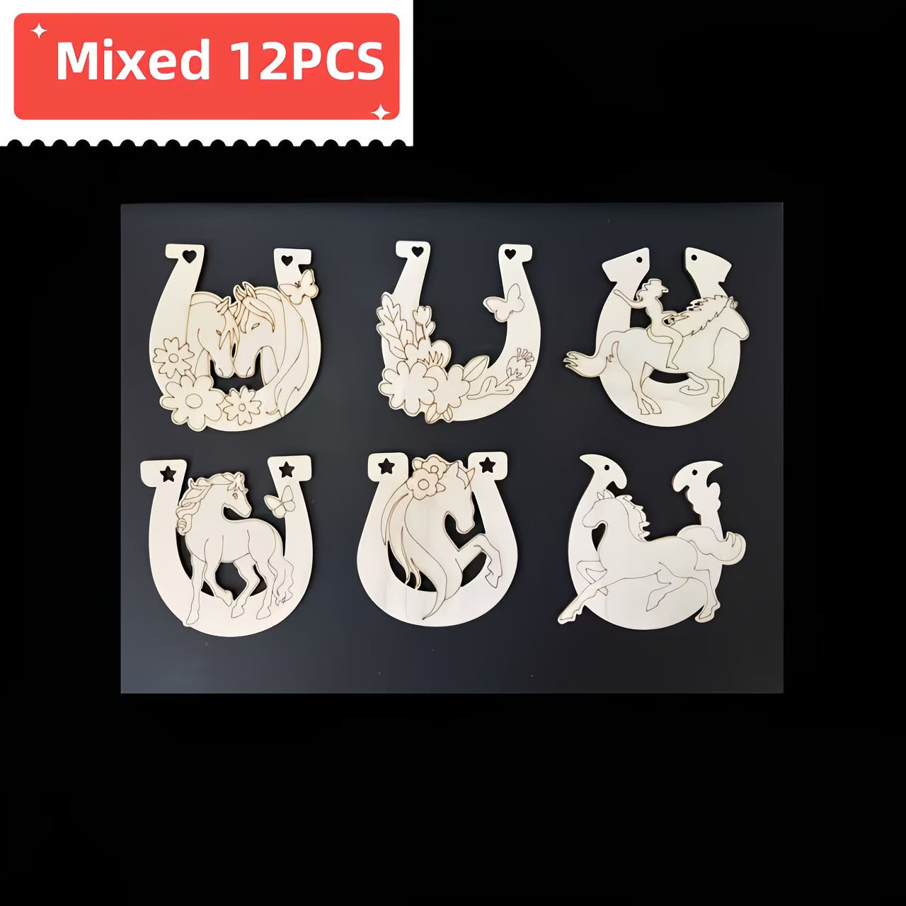 unfinished mdf horseshoe pack of 12