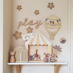 Hot Air Balloon Shape MDF Wooden DIY Art & Craft Cutout for Painting, Doodling & Resin Art, Pack of 12, Cliths