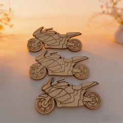 wooden motorcycle craft blank pack of 12