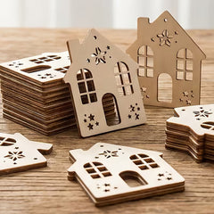 pack of 12 mdf craft base house shape