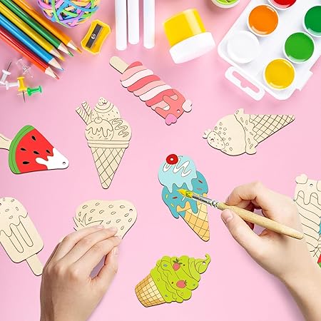 wooden ice cream ornaments