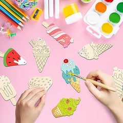 wooden ice cream ornaments