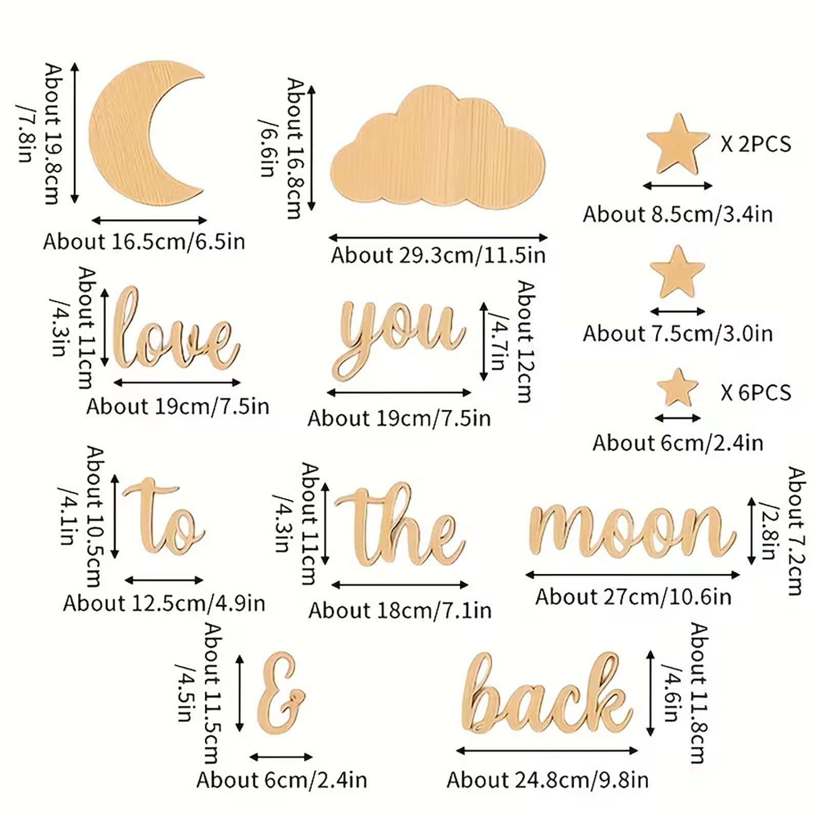 Decorate your child’s room with these 18pcs wooden wall stickers
