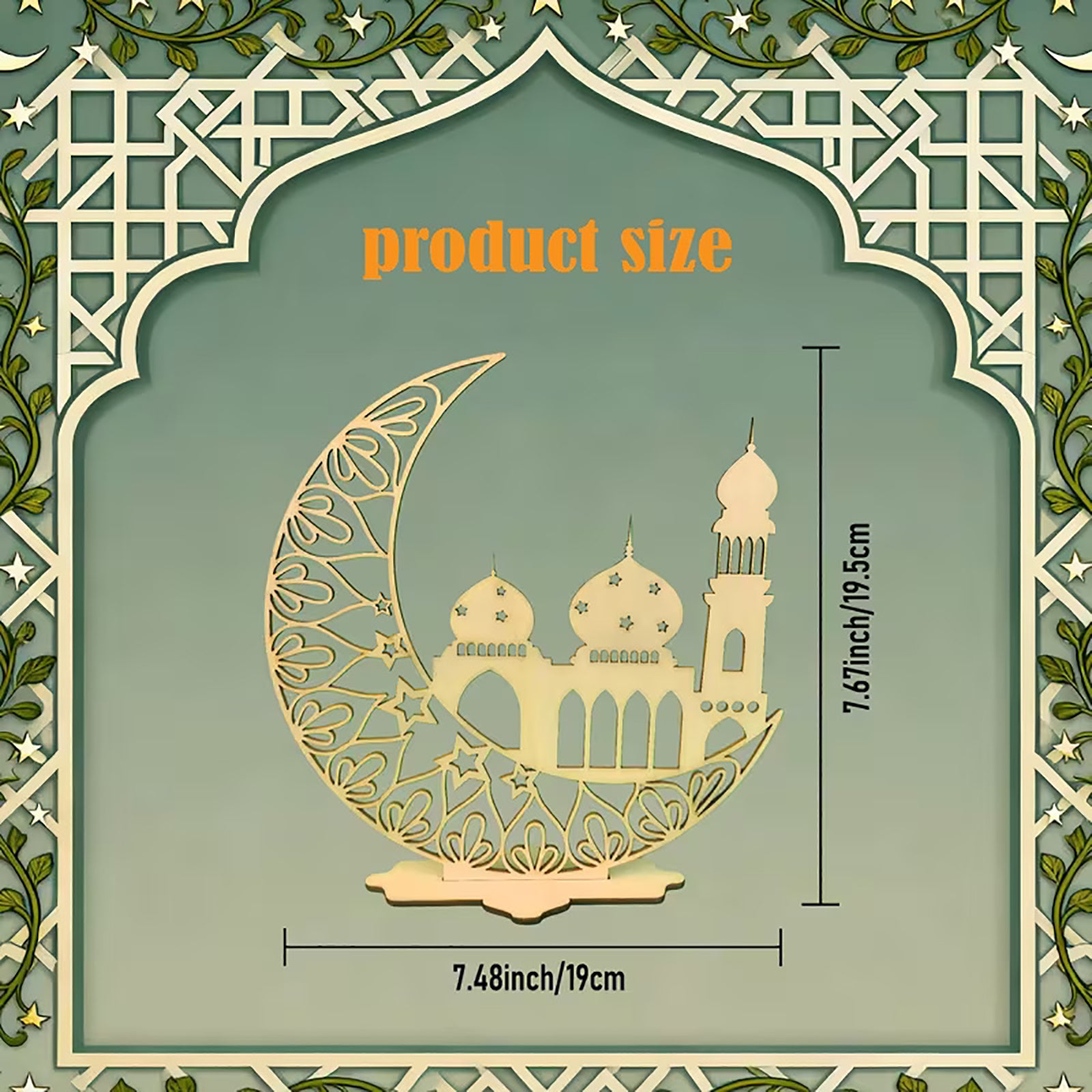 crescent moon islamic table ornament