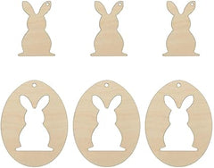 unfinished wood bunny shapes