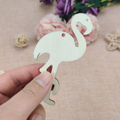American Elm 20 Pcs Wooden Flamingo Cutouts for DIY Crafts Unfinished MDF Wood Ornaments for Hawaii Theme, Summer Decor, Kids Art Projects