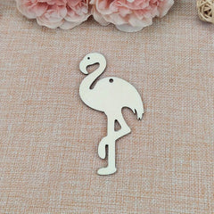 American Elm 20 Pcs Wooden Flamingo Cutouts for DIY Crafts Unfinished MDF Wood Ornaments for Hawaii Theme, Summer Decor, Kids Art Projects