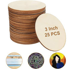 Circle Shape Pine MDF DIY Art & Craft Base 2.7 mm Thick Wooden Hanging Cutouts for Painting & Decoration Cliths