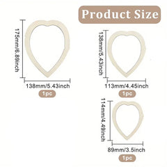 Cliths Wooden Heart Shaped Macrame Cutting Molds Frame Stencil Template for DIY Painting Wall Art