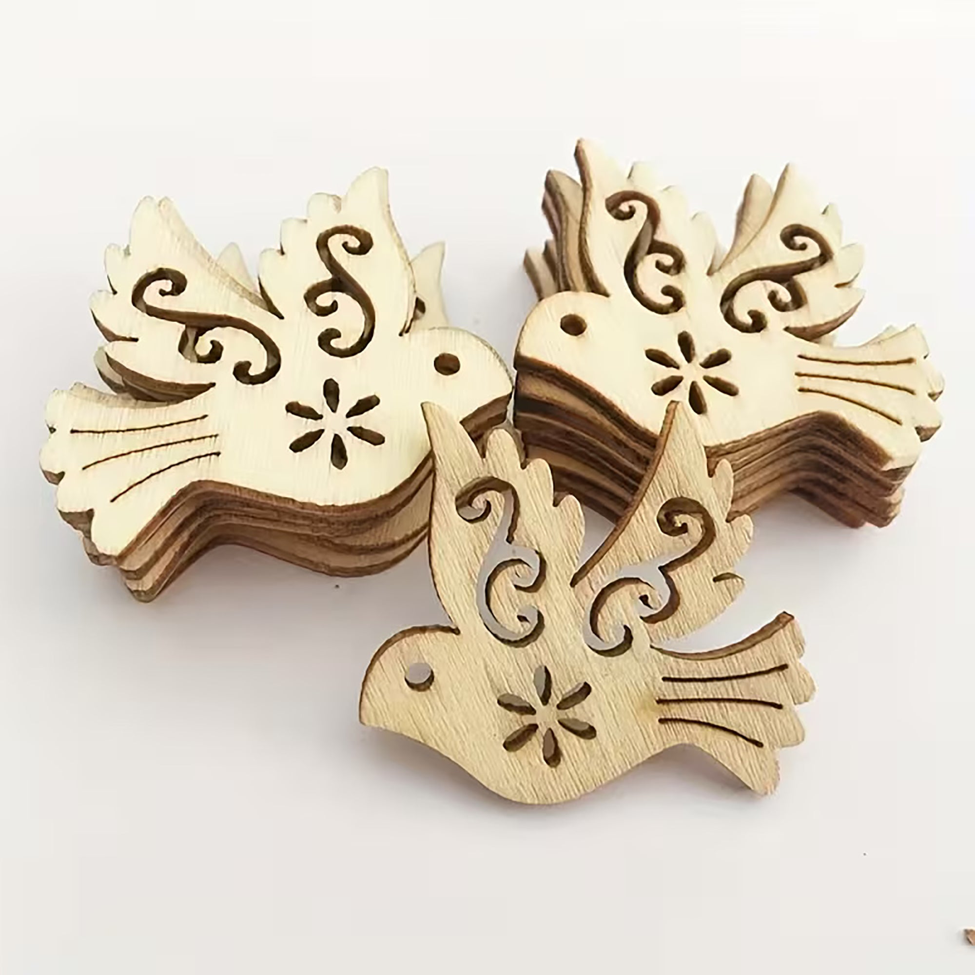 wooden bird shapes for painting