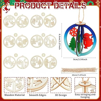 diy christmas wooden ornaments to paint