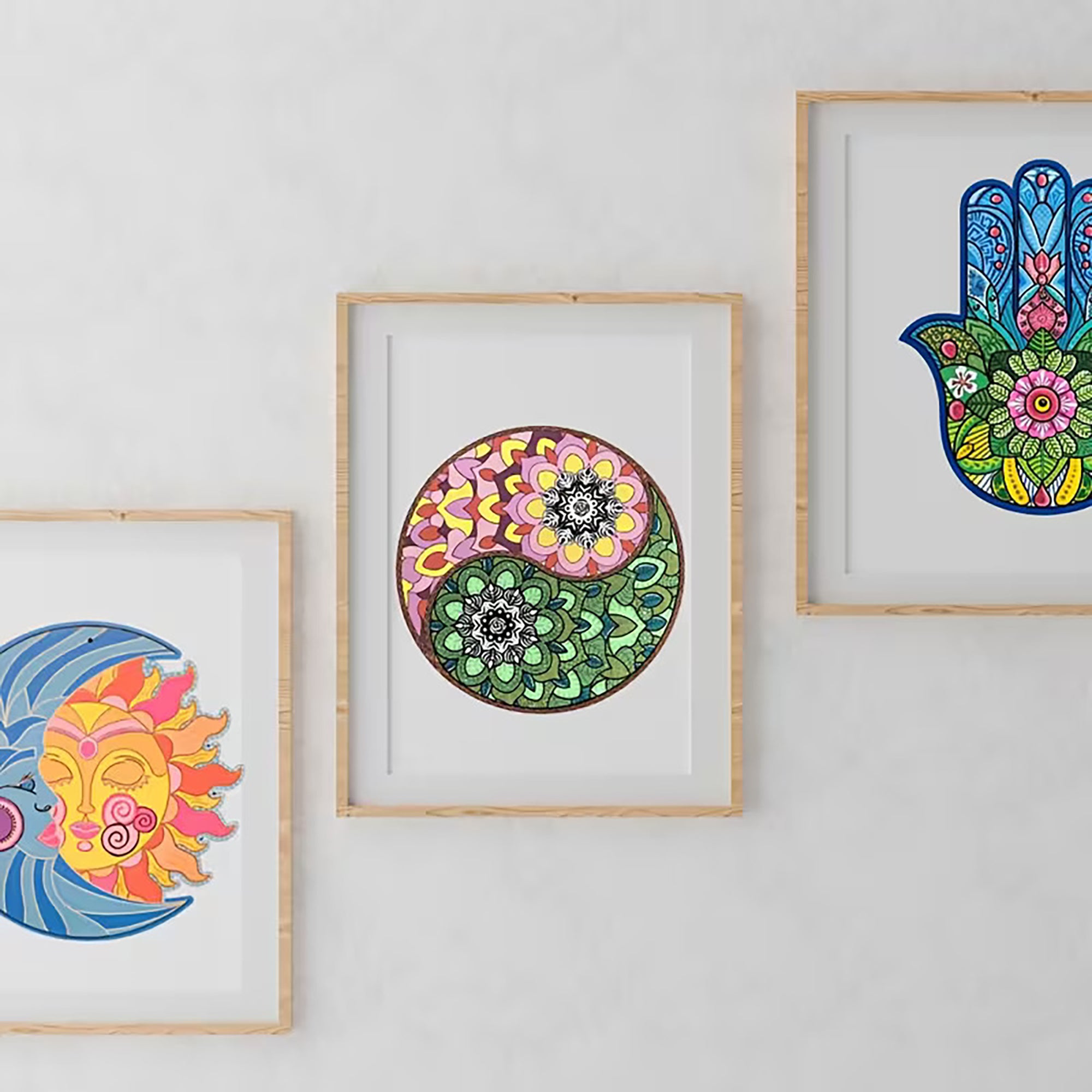 mandala resin art wooden base