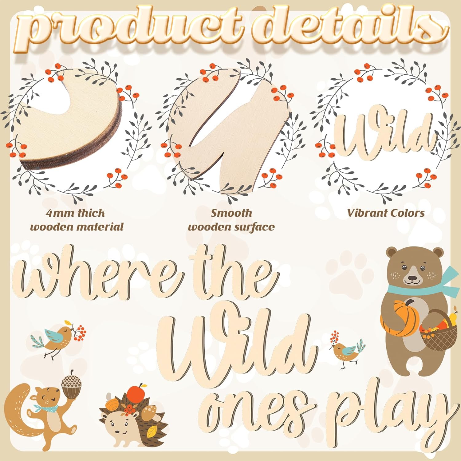 3d wooden kids room wall art