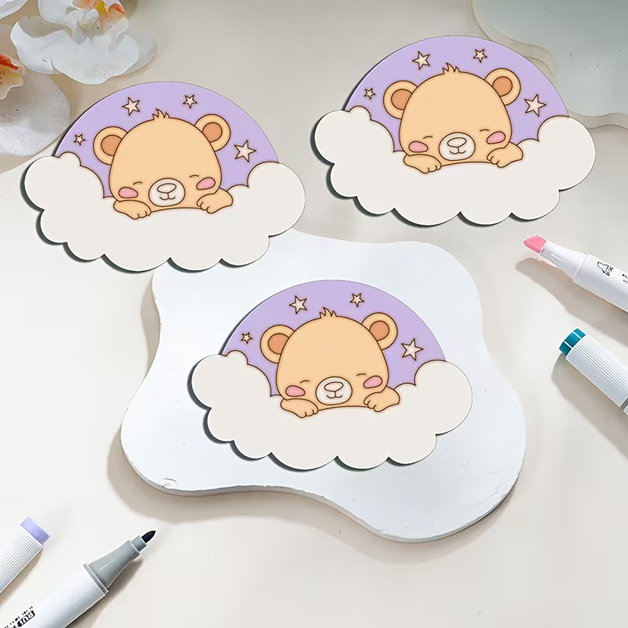 cartoon cloud wooden base for painting
