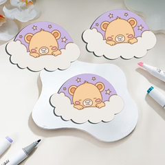 cartoon cloud wooden base for painting
