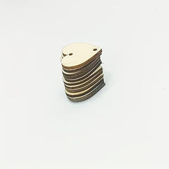 2 hole wooden heart for jewelry making