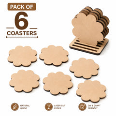 unfinished mdf flower coasters for decoupage craft