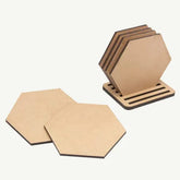 hexagon mdf coasters with stand for diy art and craft