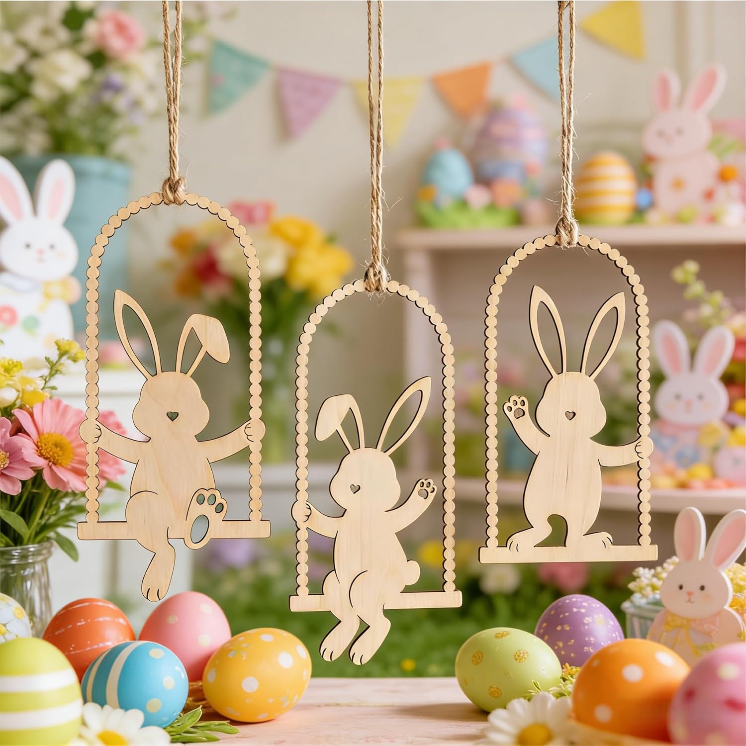rabbit hanging ornaments wood blanks
