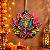 printed lotus mdf craft base for diy projects