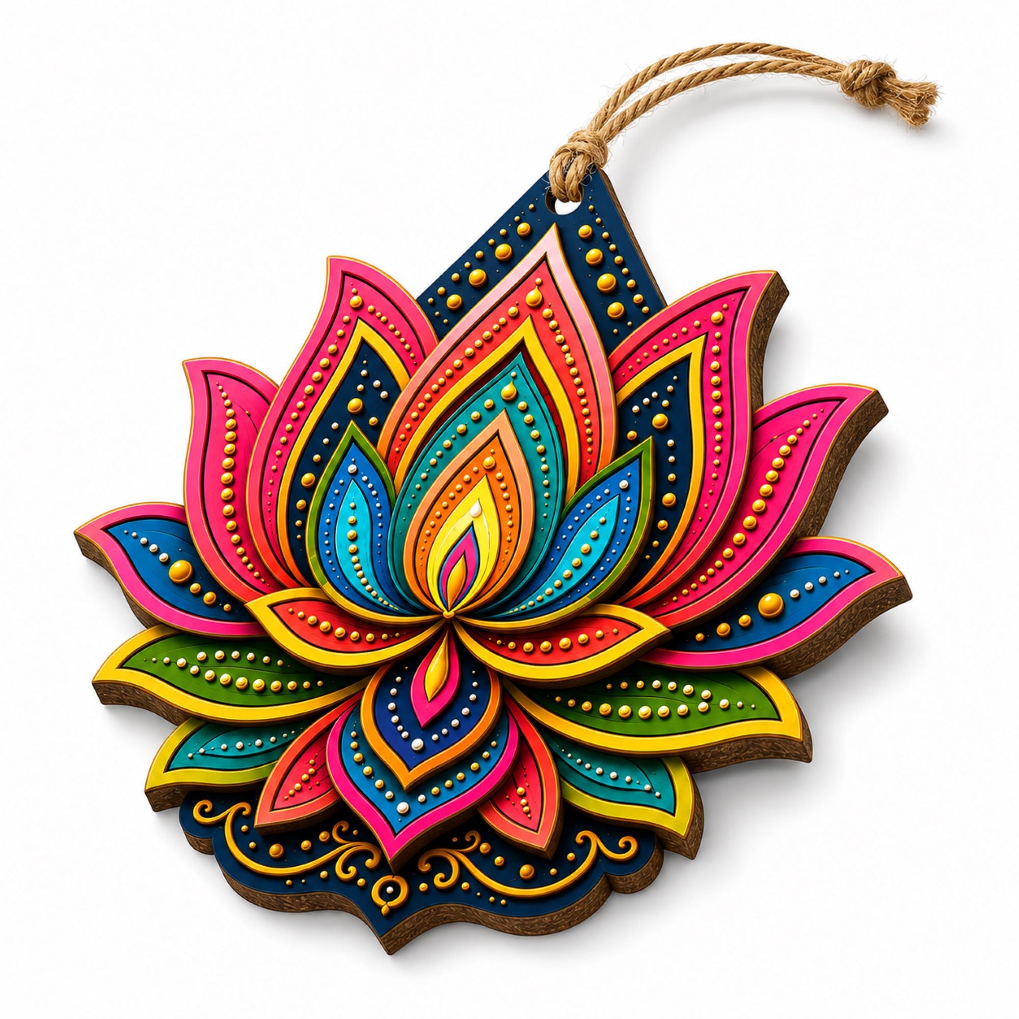 lotus shape wooden craft base for diwali projects