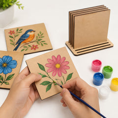wooden square tea coasters for lippan art