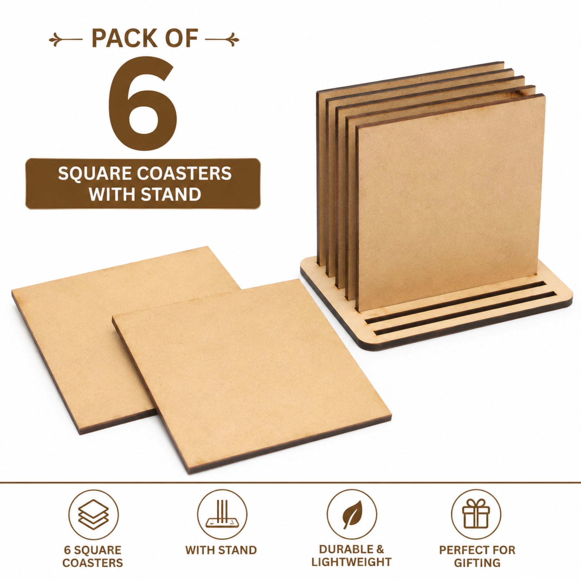 square coaster base for mandala art and resin work