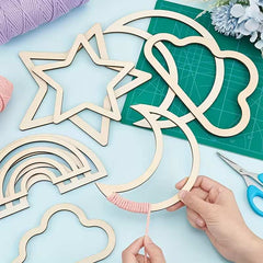 craft frames moon star cloud rainbow