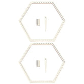 Cliths 2 Sets Wooden Hexagon Weaving Loom Kit with Comb and Teardrop Needle for Beginners DIY Tapestry Frame Yarn Art Jewelry Making Knitted Crafts