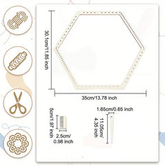 Cliths 2 Sets Wooden Hexagon Weaving Loom Kit with Comb and Teardrop Needle for Beginners DIY Tapestry Frame Yarn Art Jewelry Making Knitted Crafts