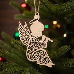 laser cut angel wood
