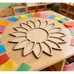 Sunflower Wooden Mosaic Tray 30 cm Unfinished Wood Frame for DIY Mosaic Art, Craft Base, Wooden Substrate for Resin, Painting & Home Decor, Pack of 1, Cliths