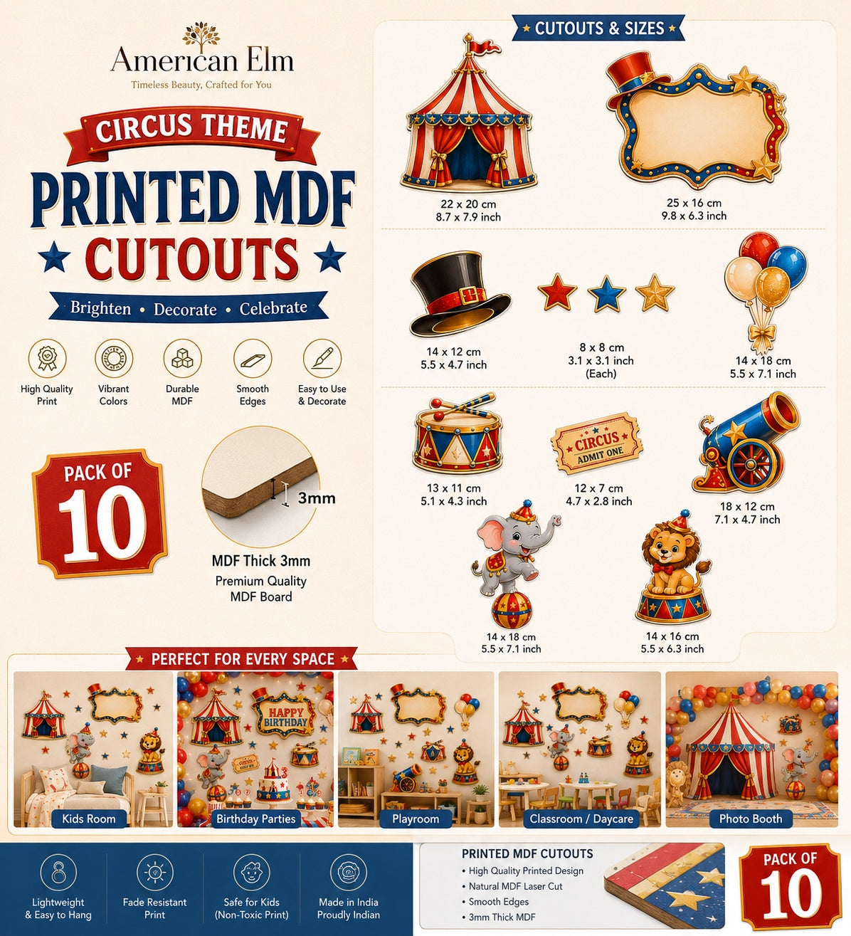circus theme party decor pack