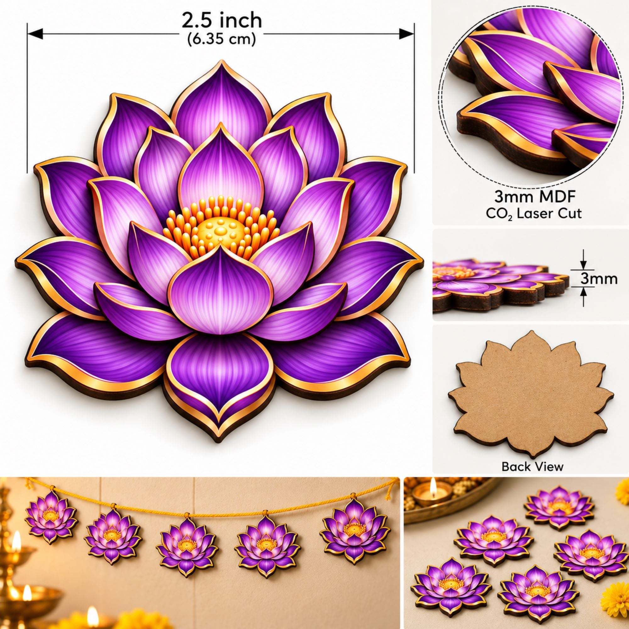 printed lotus mdf
