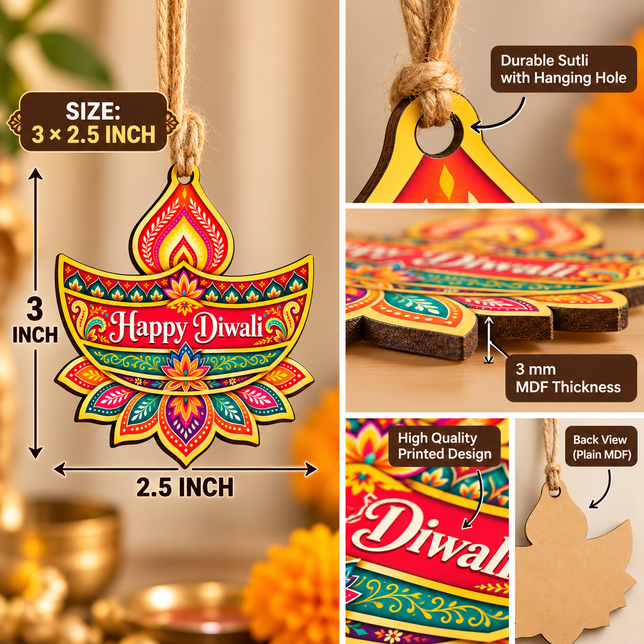 diwali MDF hanging cutout