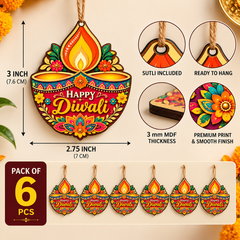 happy diwali diya printed