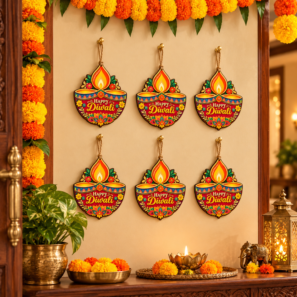 wooden diwali craft