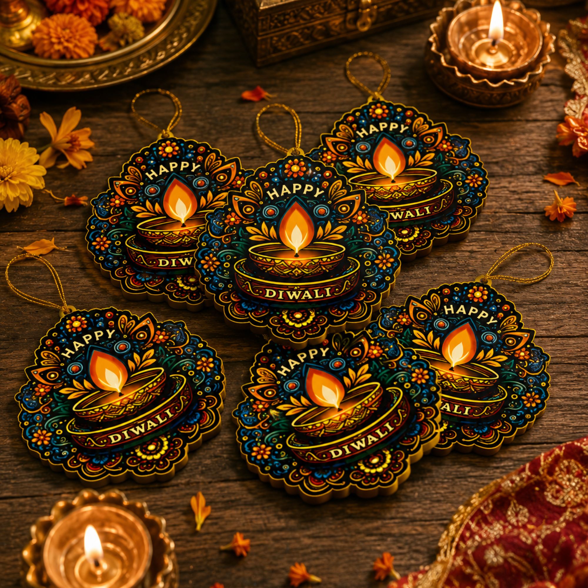 diya shape wooden craft base pack of 6