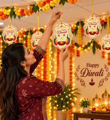 diwali printed wooden cutout