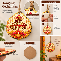 happy diwali wooden