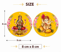 lakshmi ganesh wooden decoration