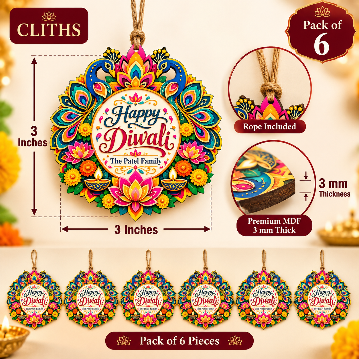 diwali peacock hanging