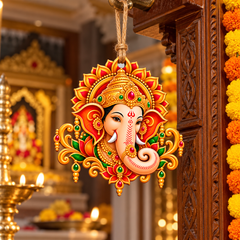 ganesh face wooden cutout