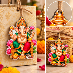 printed ganesha wooden shape