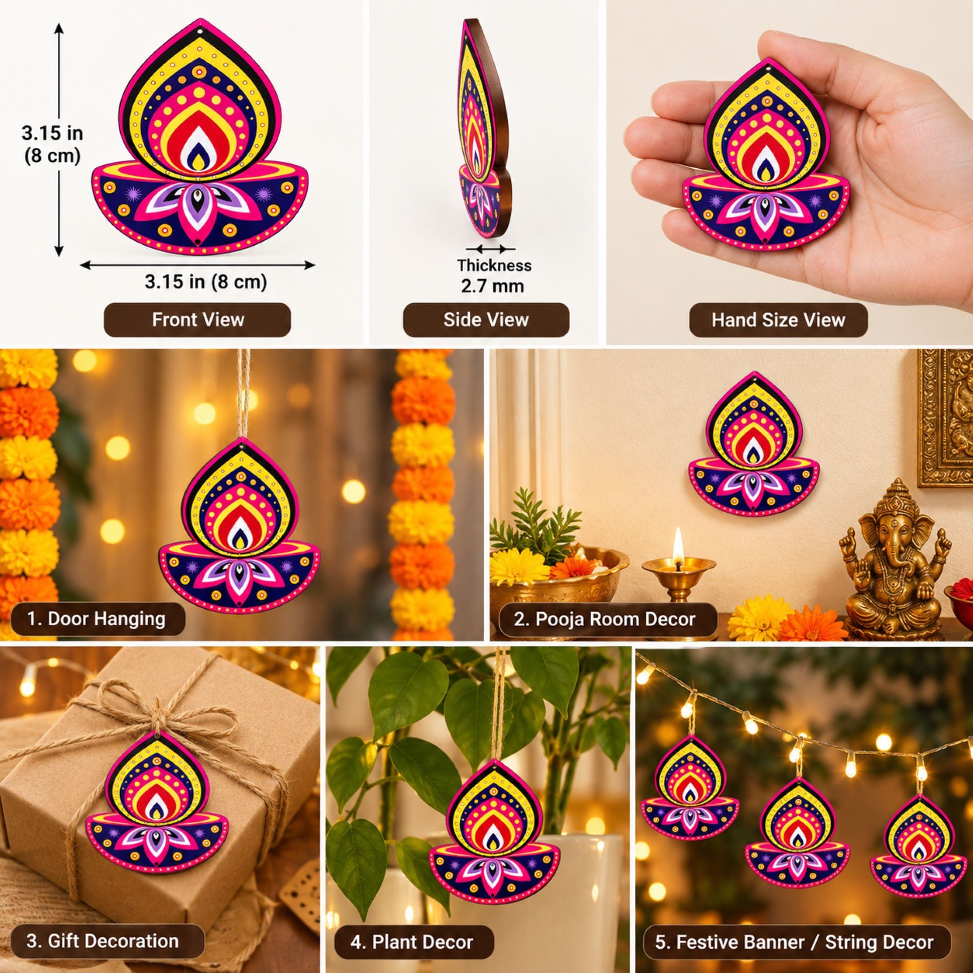 printed diya mdf