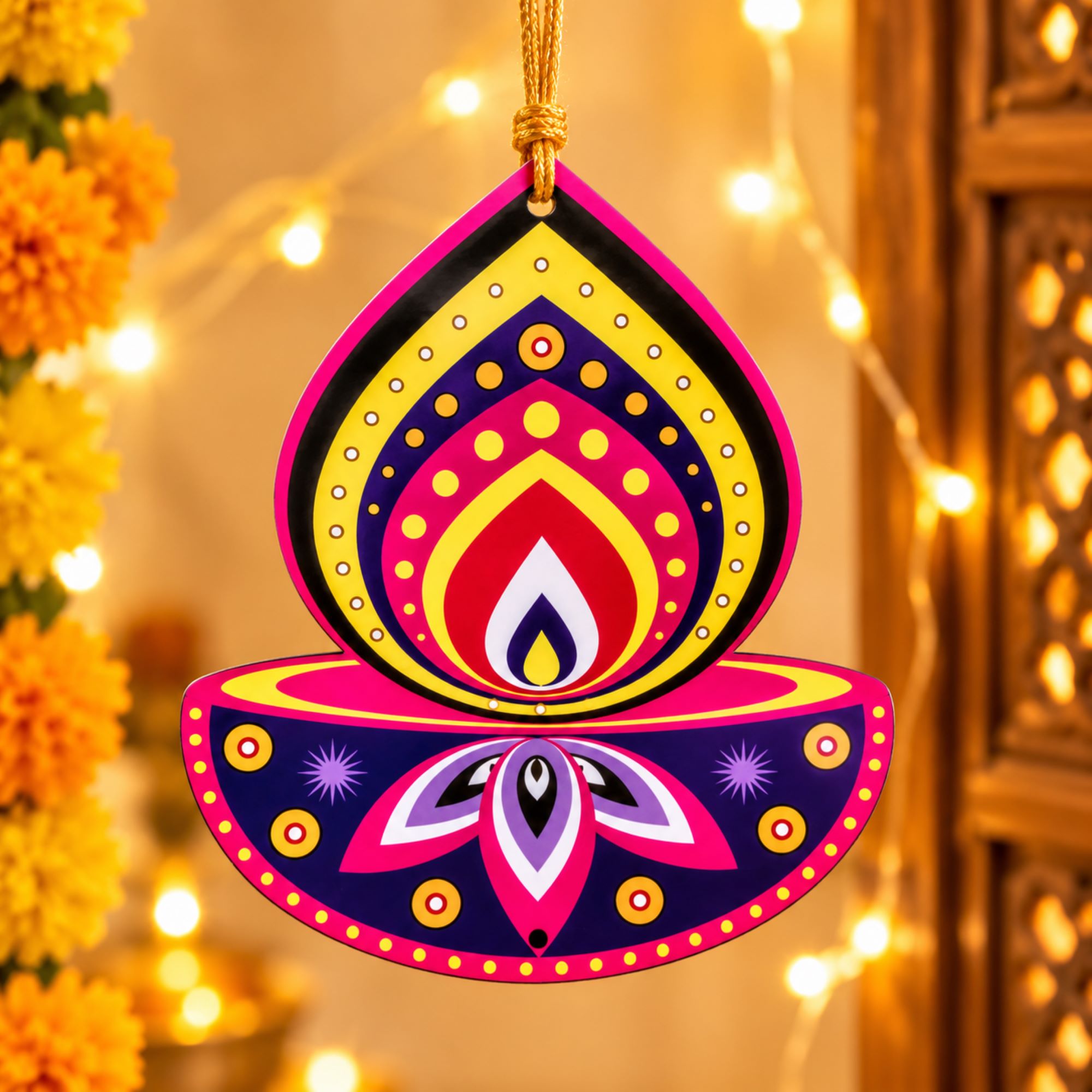 wooden diya cutout