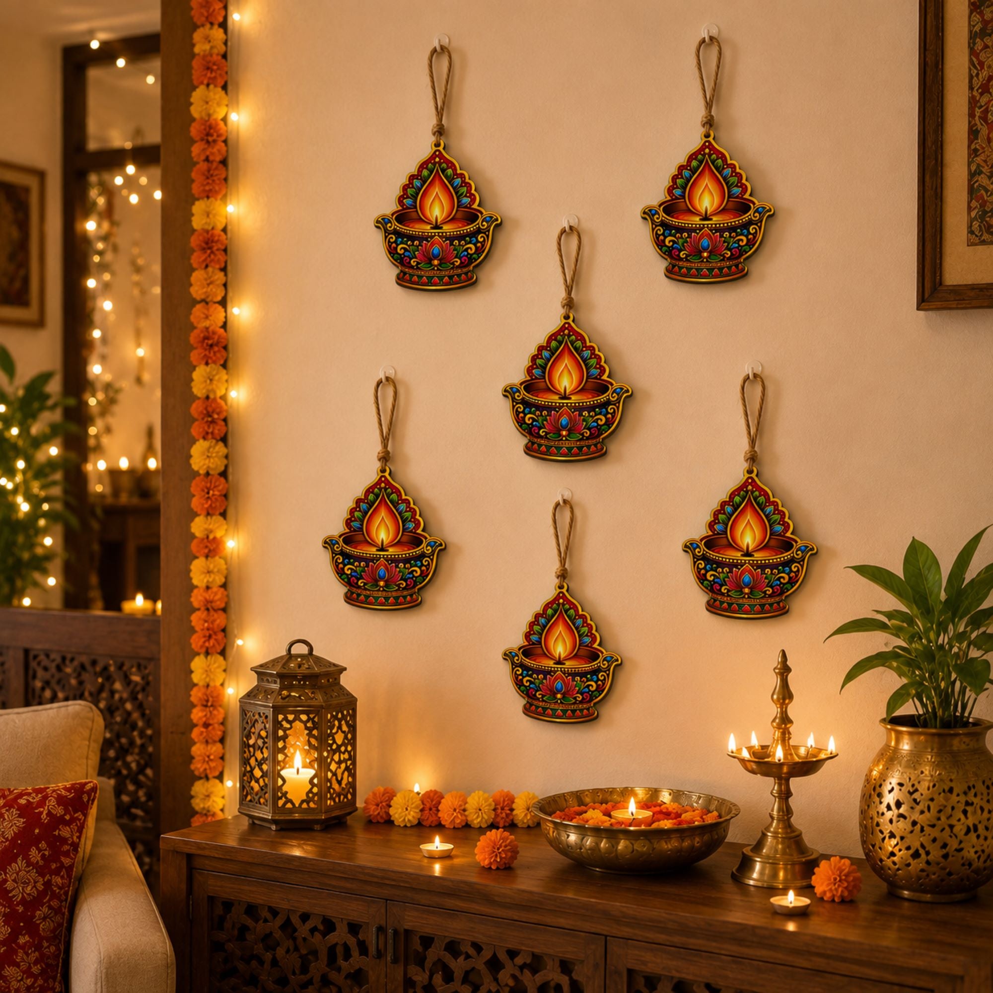 wooden diya cutout