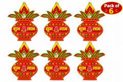 Kalash Printed MDF Wooden Cutouts for Wall Diwali Decoration, DIY Art & Craft Base for Painting, Festive Home DIY Creative Projects, Pack of 6, Cliths